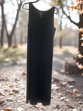Eileen Fisher Black Sleeveless Maxi Dress